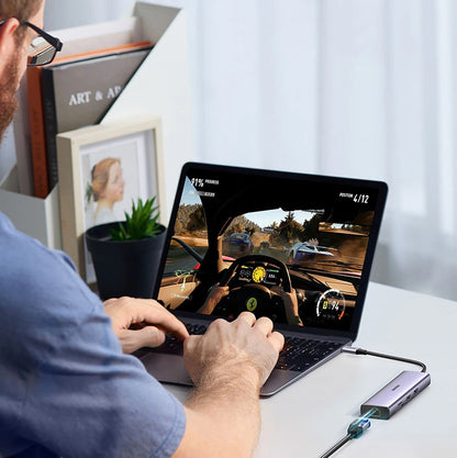 Hub USB-C UGREEN CM512, 2 x USB-A 3.0 - 1 x USB-C - 1 x HDMI - 1 x SD - 1 x microSD - RJ45, Γκρι