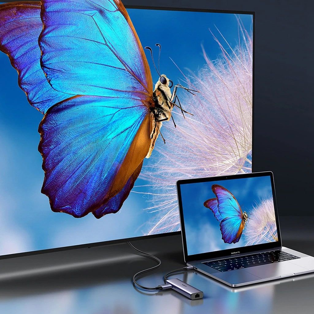 Hub USB-C UGREEN CM512, 2 x USB-A 3.0 - 1 x USB-C - 1 x HDMI - 1 x SD - 1 x microSD - RJ45, Γκρι