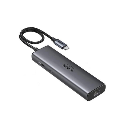 Hub USB-C UGREEN CM512 (45000), 2 x USB-A 3.2 - 2 x USB-C - 1 X HDMI - 1 x RJ45, Γκρι