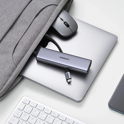 Hub USB-C UGREEN CM512, 2 x USB-A 3.0 - 1 x USB-C - 1 x HDMI - 1 x SD - 1 x microSD - RJ45, Γκρι