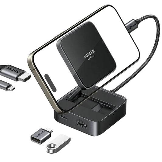 Hub USB-C UGREEN CM801, 1 x USB-A 3.0 - 2 x USB-C - 1 x HDMI, Γκρι