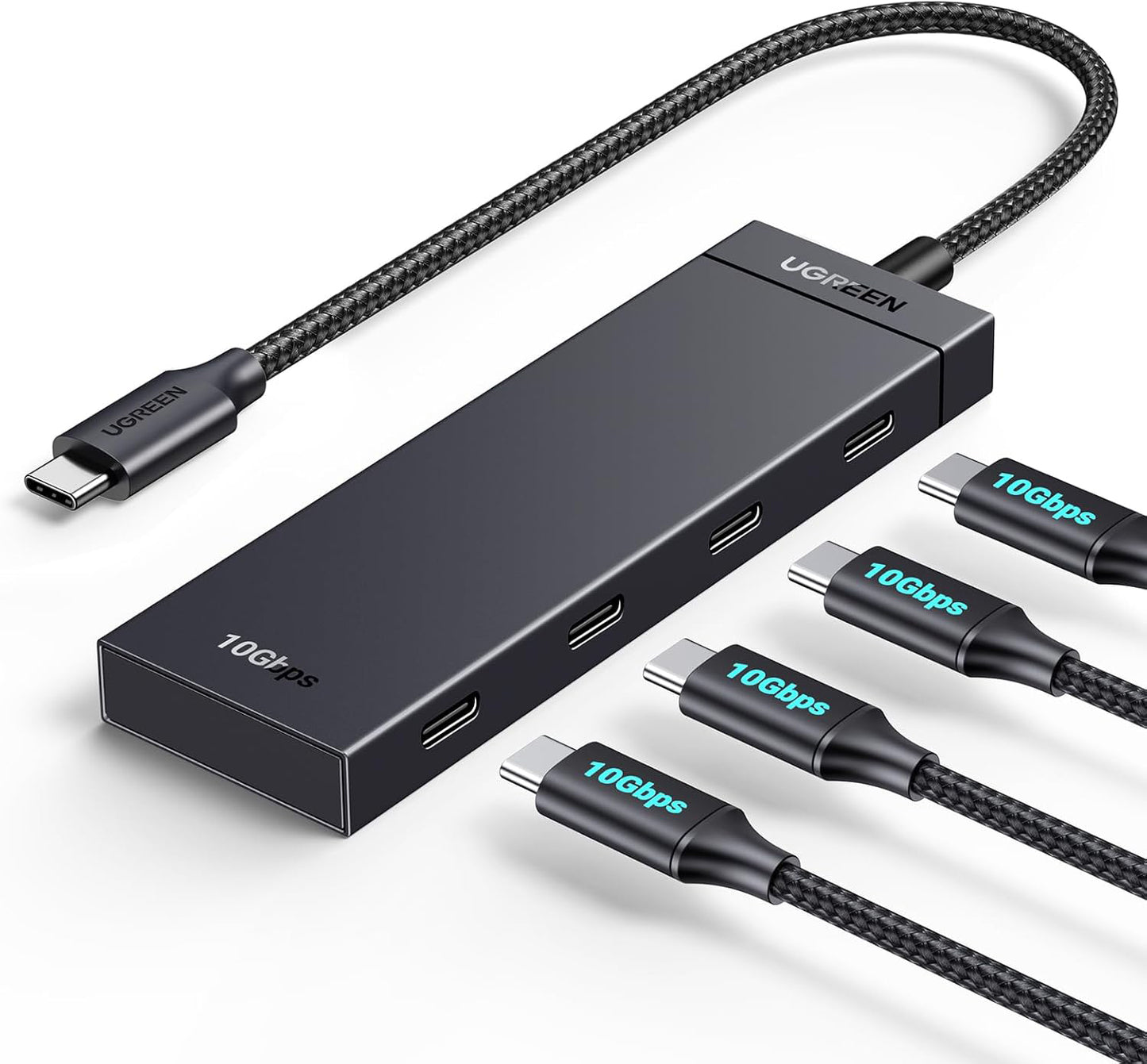 Hub USB-C UGREEN CM806, 4 x USB-C, 0.5m, Μαύρο