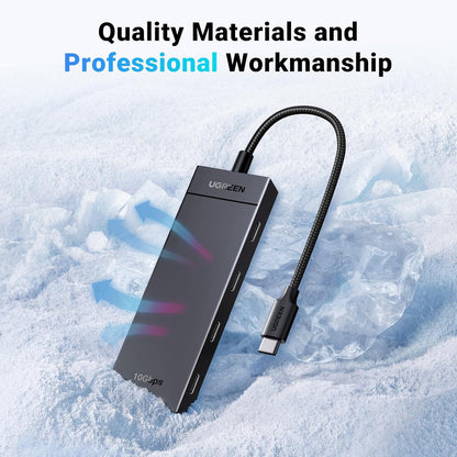 Hub USB-C UGREEN CM806, 4 x USB-C, 0.5m, Μαύρο