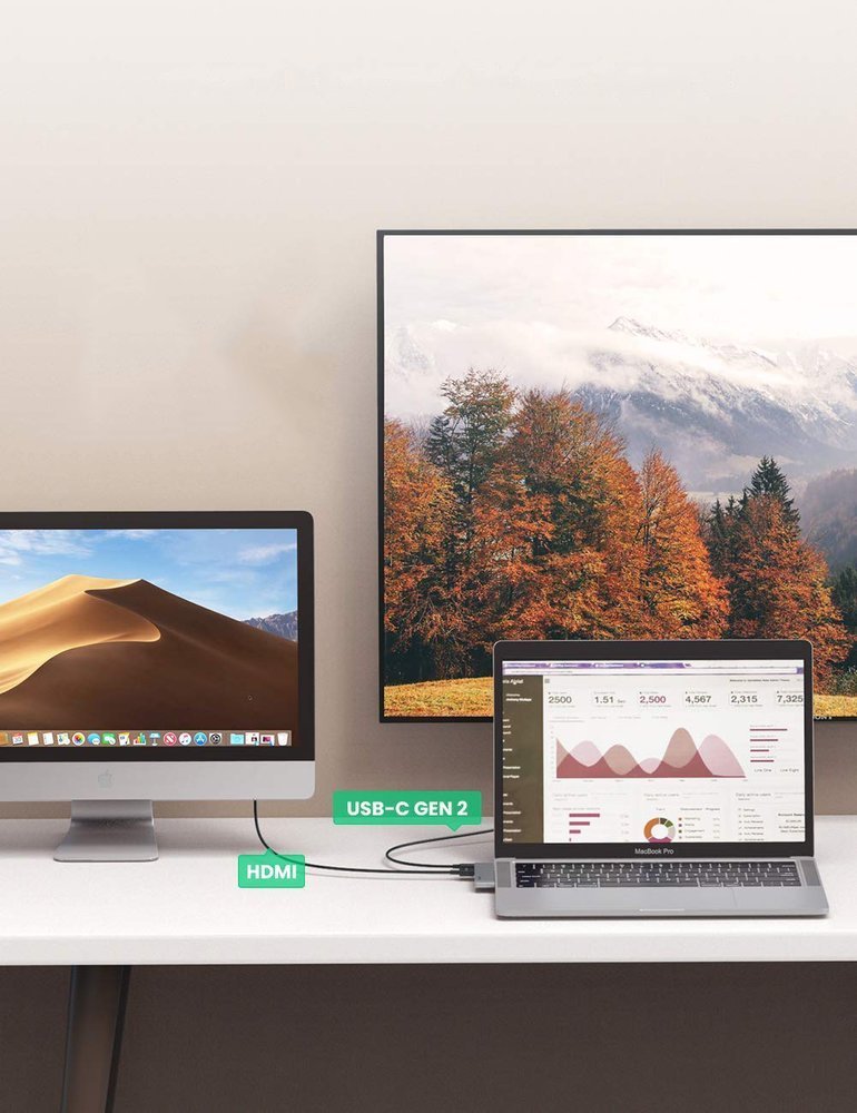 USB-C Hub UGREEN για Apple MacBook Pro / Air Series, 3 x USB-A 3.0 - 1 x USB-C - 1 x HDMI, Γκρι