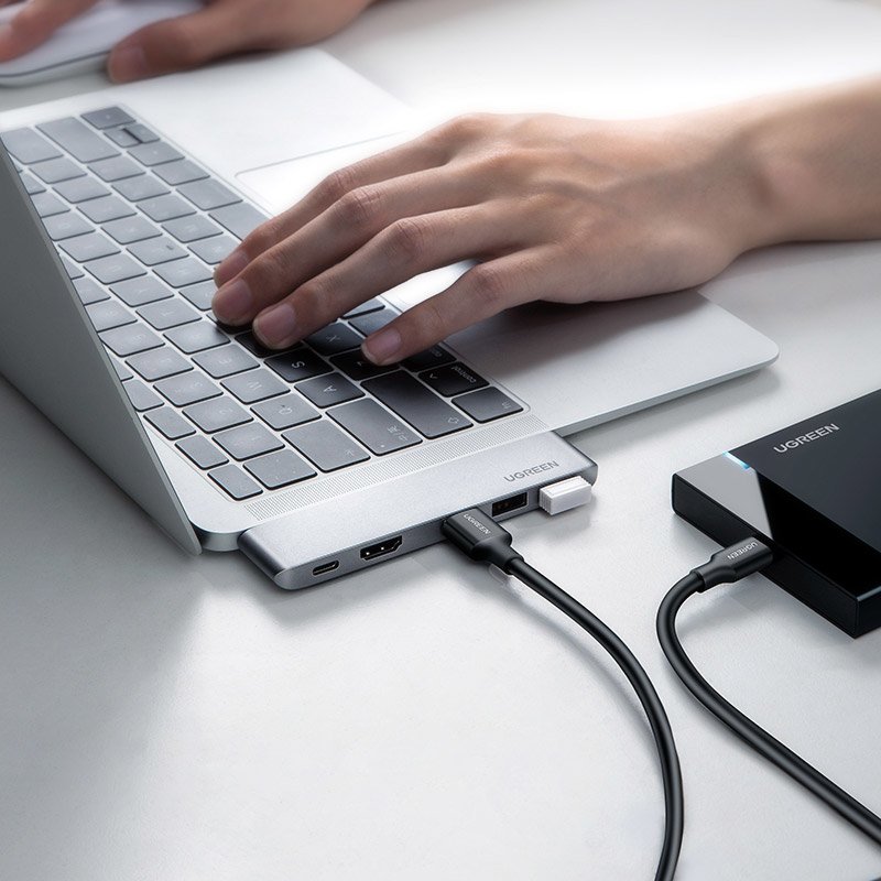 USB-C Hub UGREEN για Apple MacBook Pro / Air Series, 3 x USB-A 3.0 - 1 x USB-C - 1 x HDMI, Γκρι