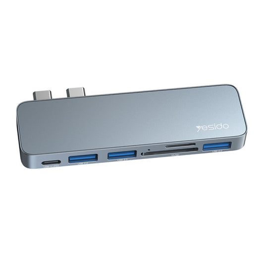 Hub USB-C Yesido HB10 για Apple MacBook Pro / Air, 6σε1, Γκρι