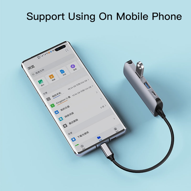 Hub USB-C Yesido HB15, 6in1, Γκρι