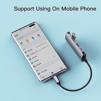 Hub USB-C Yesido HB15, 6in1, Γκρι