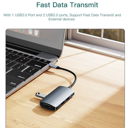 Hub USB-C Yesido HB16, 7in1, Γκρι