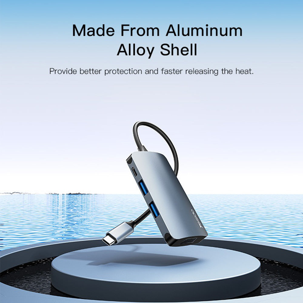 Hub USB-C Yesido HB16, 7in1, Γκρι