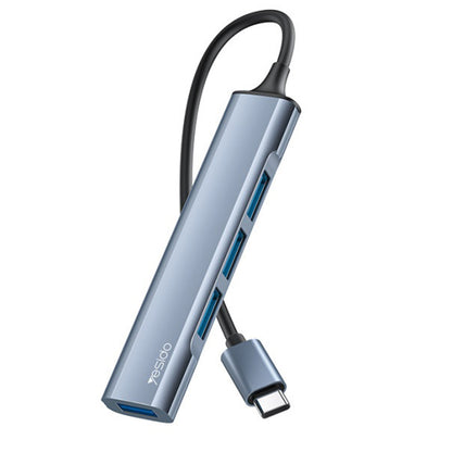 Hub USB-C Yesido HB17, 4in1, Γκρι