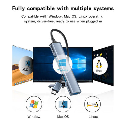 Hub USB-C Yesido HB17, 4in1, Γκρι