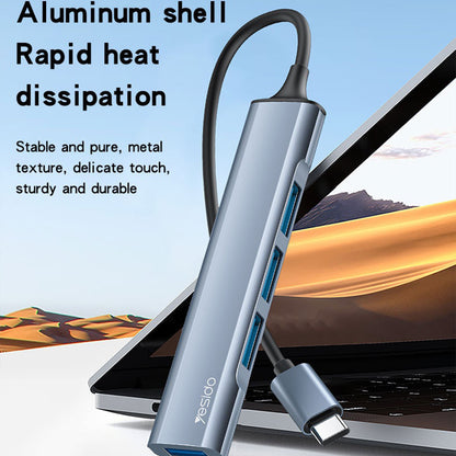 Hub USB-C Yesido HB17, 4in1, Γκρι