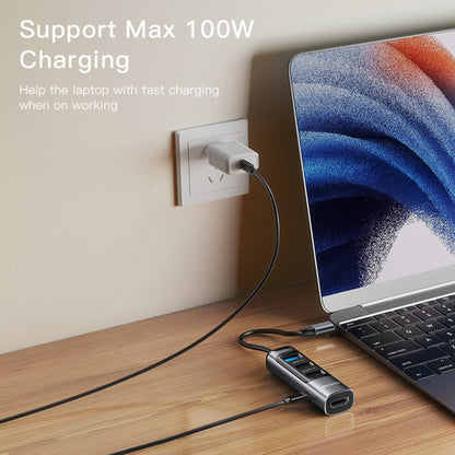 Hub USB-C Yesido HB22, 5in1, Γκρι