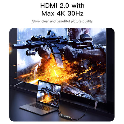 Hub USB-C Yesido HB22, 5in1, Γκρι