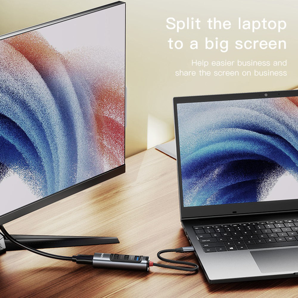 Hub USB-C Yesido HB22, 5in1, Γκρι