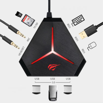 Hub USB HAVIT H95, 10σε1, Μαύρο