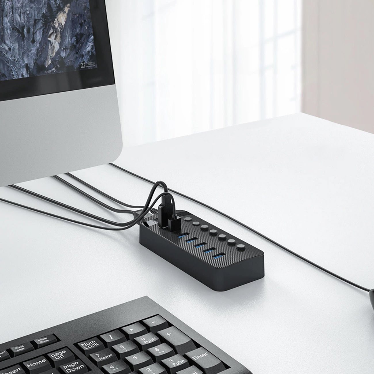 Hub USB Orico CT2U3-7AB, 7 x USB-A 3.0, Μαύρο