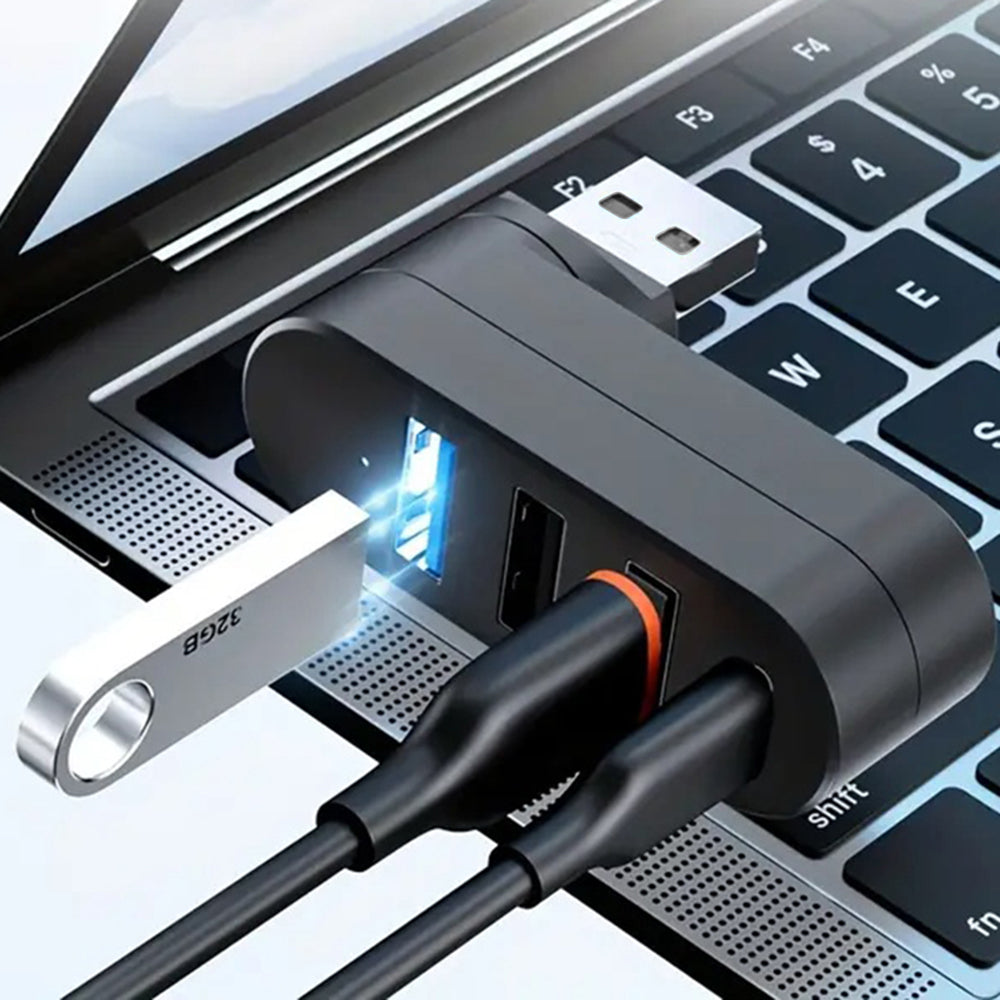 Hub USB Techsuit H17 SplitterNode, 4in1, Μαύρο