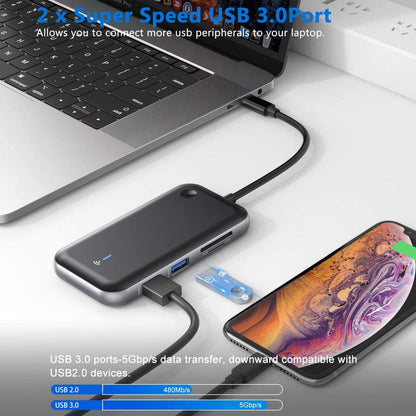 Διανομέας USB-C SiGN, 1 x USB-C - 1 x HDMI - 1 x VGA - 1 x υποδοχή 3,5 mm, Μαύρο SN-TVBT01 SN-TVBT01