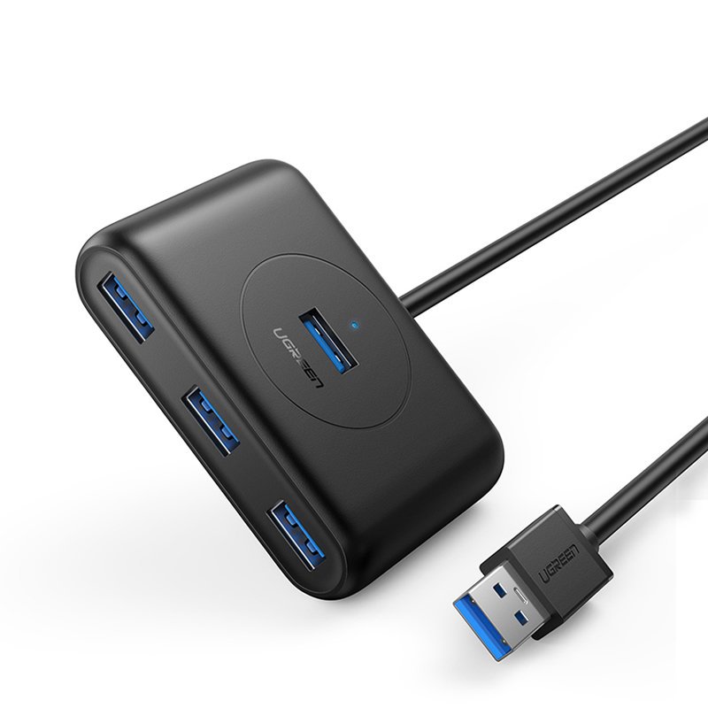 Hub USB UGREEN CR113, 4 x USB-A 3.0, 1m, Μαύρο