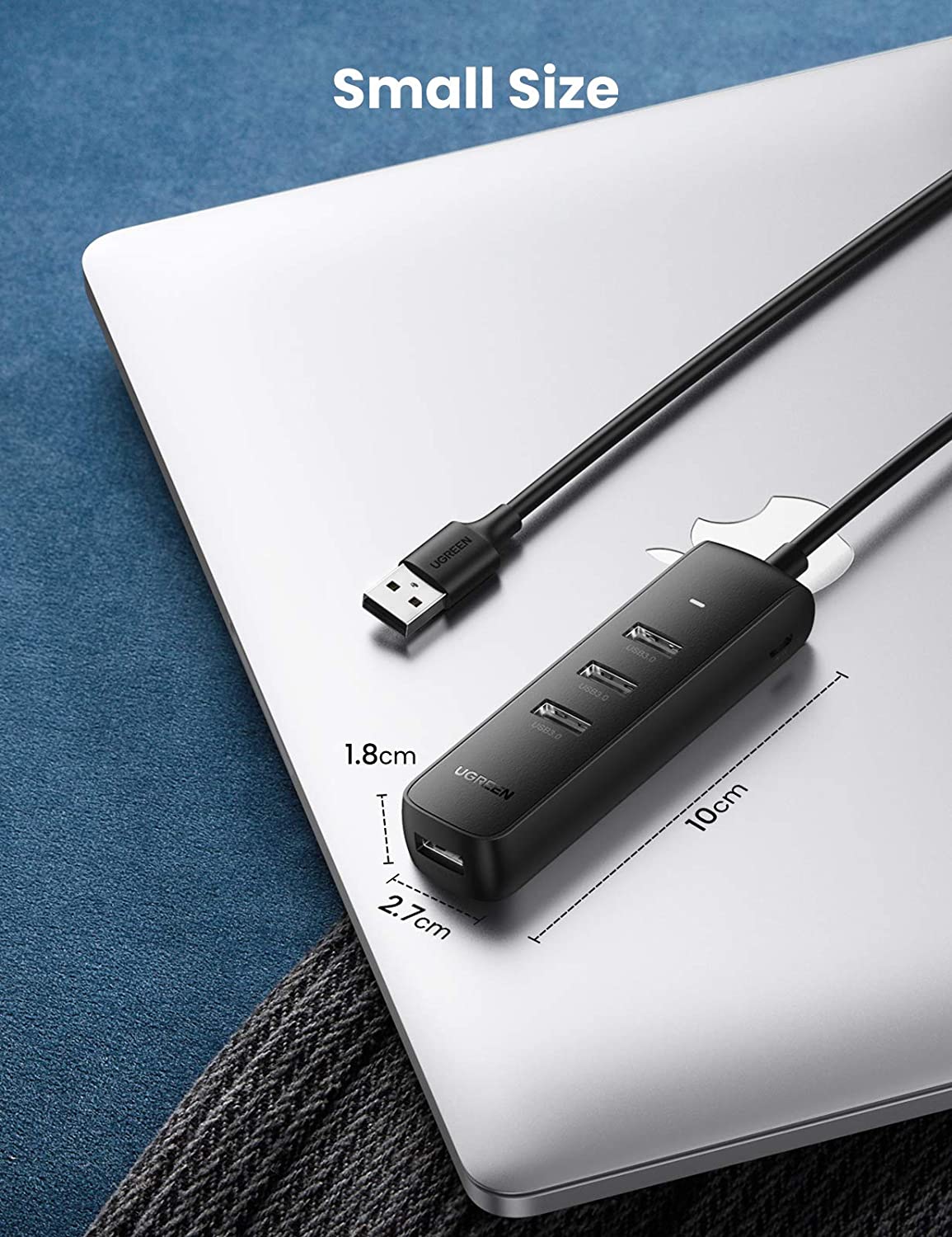 Hub USB UGREEN CM416, 4 x USB-A 3.0, 1m, Μαύρο