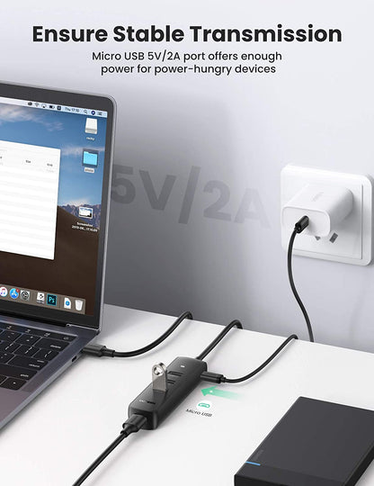 Hub USB UGREEN CM416, 4 x USB-A 3.0, 1m, Μαύρο