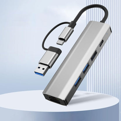 Hub USB / USB-C Techsuit H3 BoostNetLink, 5 σε 1, Γκρι