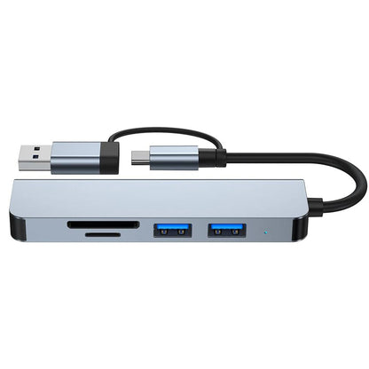 Hub USB / USB-C Techsuit H7 DataBridge, 5in1, Γκρι