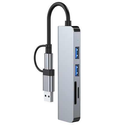 Hub USB / USB-C Techsuit H7 DataBridge, 5in1, Γκρι