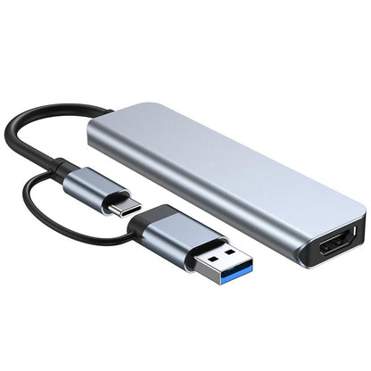 Hub USB / USB-C Techsuit H7 DataBridge, 5in1, Γκρι
