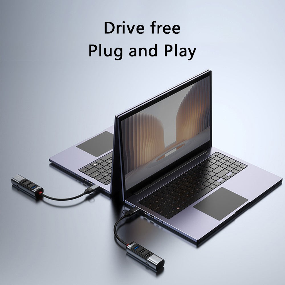 Hub USB / USB-C Yesido HB19, 4in1, Γκρι