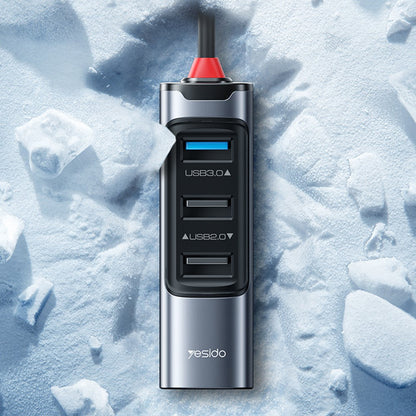 Hub USB / USB-C Yesido HB20, 5in1, Γκρι