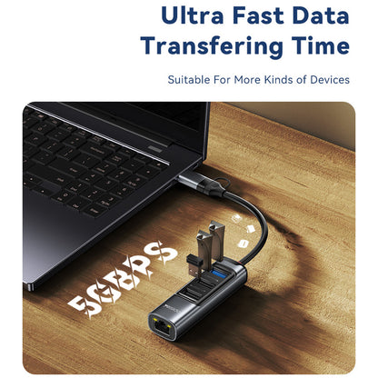 Hub USB / USB-C Yesido HB21, 5in1, Γκρι