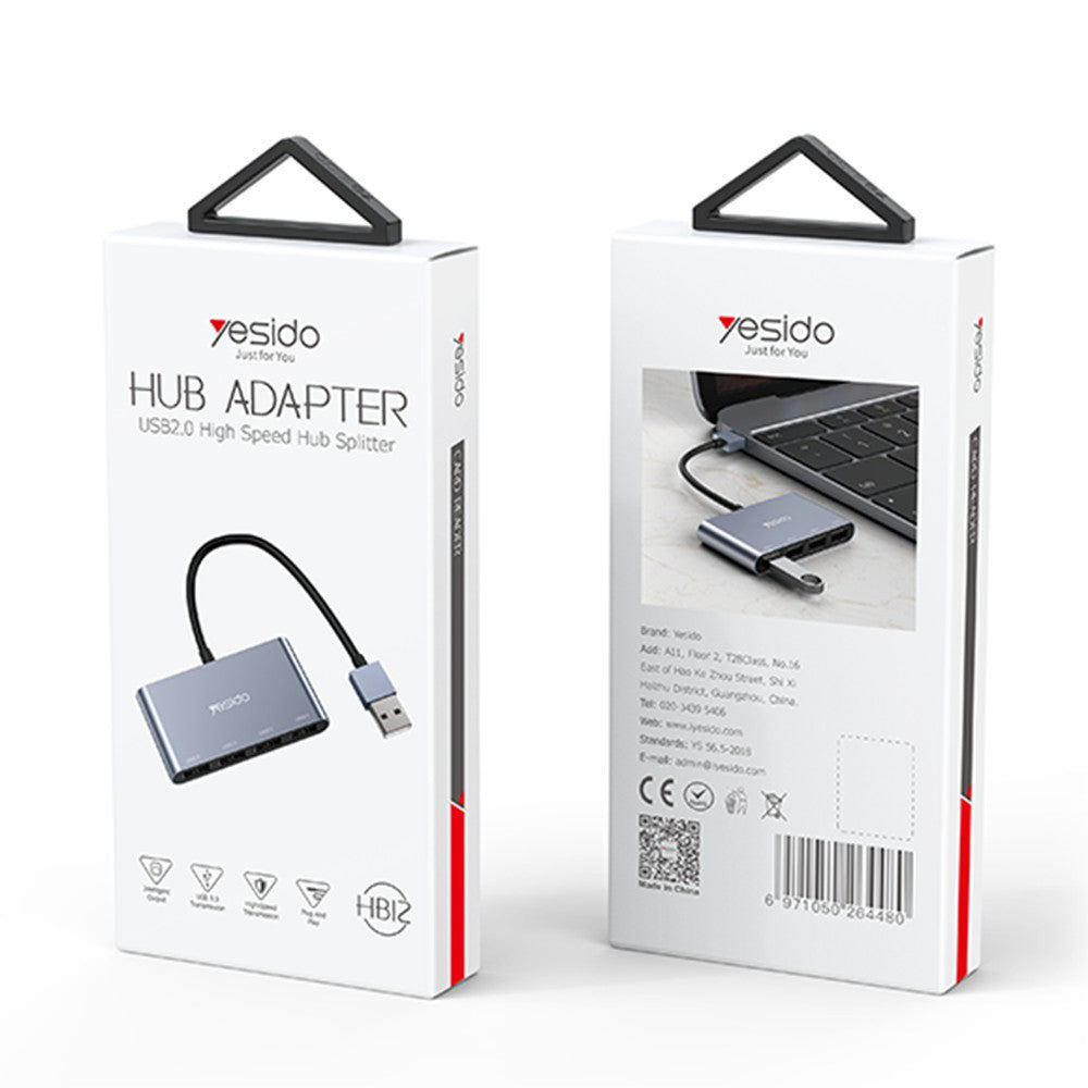 Hub USB Yesido HB12, 4in1, Γκρι