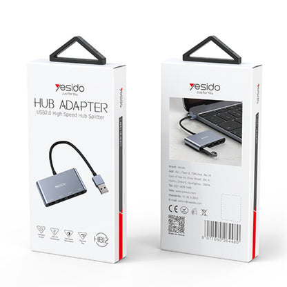 Hub USB Yesido HB12, 4in1, Γκρι