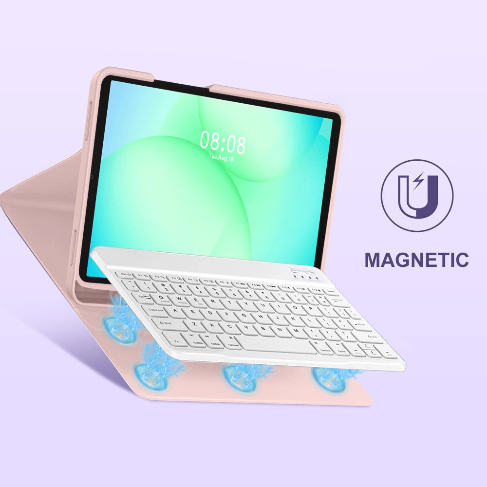 Θήκη με Πληκτρολόγιο για Samsung Galaxy Tab A11+ / Tab A9+, Tech-Protect, SC PEN, Ροζ