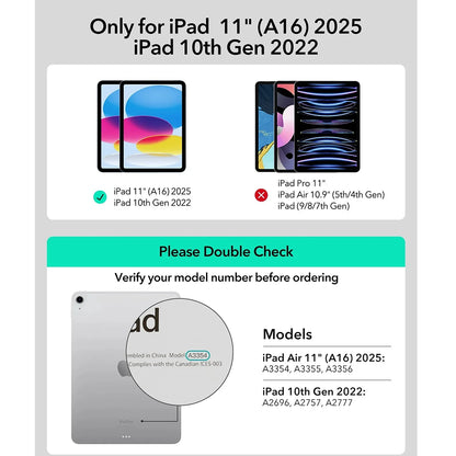 Θήκη με Πληκτρολόγιο για Apple iPad (2025) / (2022), ESR, Rebound, Γκρι