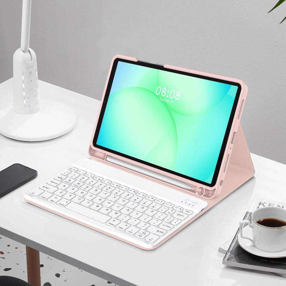 Θήκη με Πληκτρολόγιο για Samsung Galaxy Tab A11+ / Tab A9+, Tech-Protect, SC PEN, Ροζ