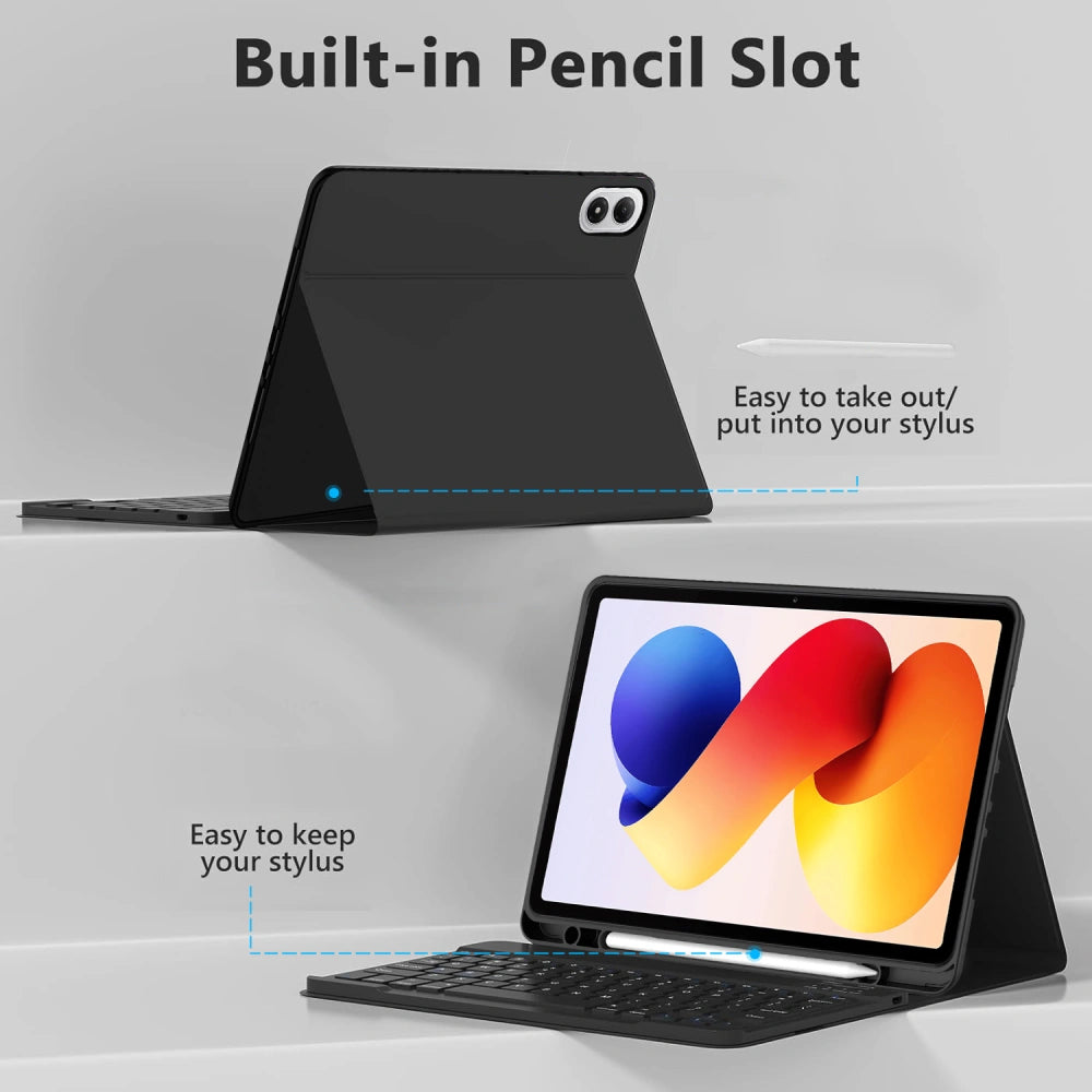 Θήκη με Πληκτρολόγιο για Xiaomi Poco Pad M1 / Redmi Pad 2 Pro, Tech-Protect, SC PEN, Μαύρη
