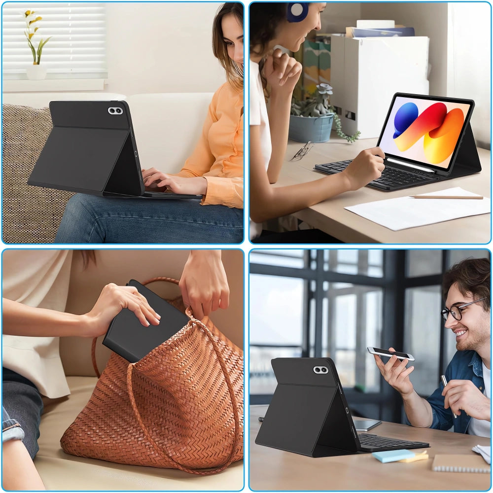 Θήκη με Πληκτρολόγιο για Xiaomi Poco Pad M1 / Redmi Pad 2 Pro, Tech-Protect, SC PEN, Μαύρη