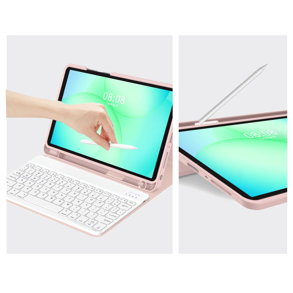 Θήκη με Πληκτρολόγιο για Samsung Galaxy Tab A11+ / Tab A9+, Tech-Protect, SC PEN, Ροζ