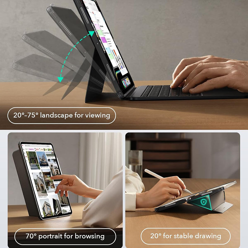 Θήκη με Πληκτρολόγιο για Apple iPad (2025) / (2022), ESR, Shift, Γκρι