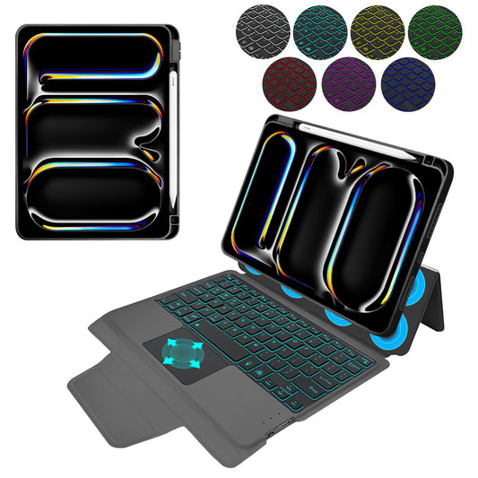 Θήκη με Πληκτρολόγιο για Apple iPad Pro 11 (2024), Techsuit, KeyTab Pro, Μαύρο