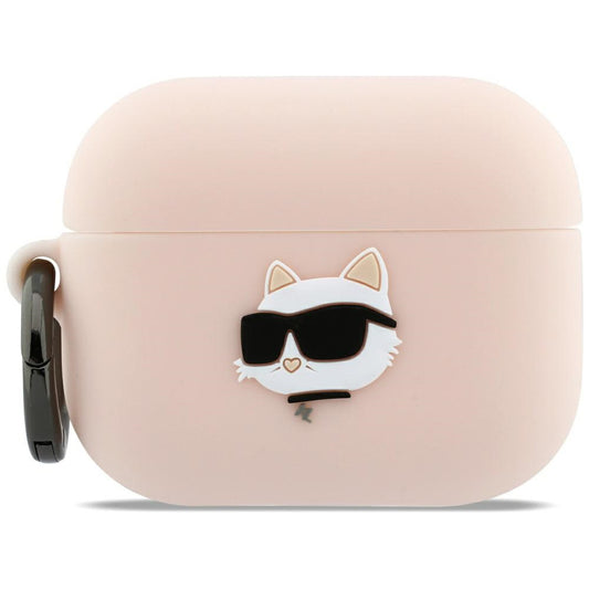 Θήκη Karl Lagerfeld Silicone Choupette's Head 3D για Apple AirPods Pro 3, Ροζ
