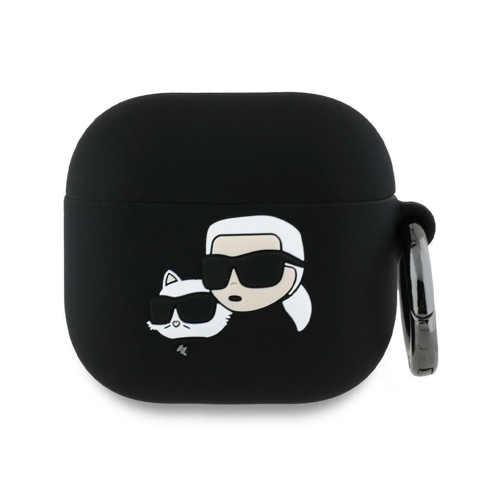 Θήκη Karl Lagerfeld 3D Karl & Choupette's Heads για Apple AirPods 4, Μαύρη