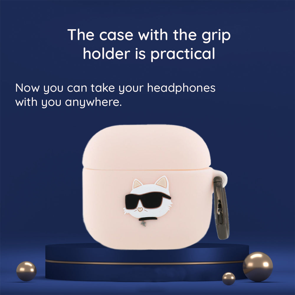 Θήκη Karl Lagerfeld 3D Karl & Choupette's Heads για Apple AirPods 4, Μαύρη