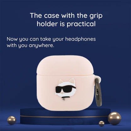 Θήκη Karl Lagerfeld 3D Karl & Choupette's Heads για Apple AirPods 4, Μαύρη
