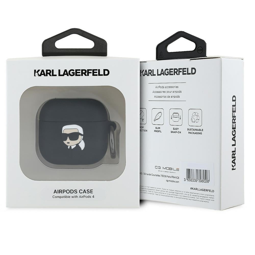 Θήκη Karl Lagerfeld 3D Karl's Head για Apple AirPods 4, Μαύρη