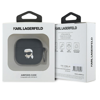 Θήκη Karl Lagerfeld 3D Karl's Head για Apple AirPods 4, Μαύρη